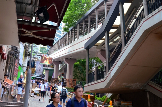 Chiny, Hongkong, Mid-Level Escalator czyli piętrowe chodniki